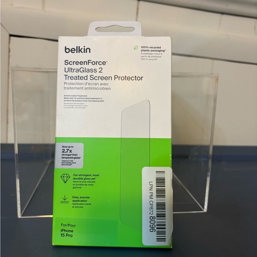 Belkin ScreenForce UltraGlass 2 Screen Protector - iPhone 15 Pro
